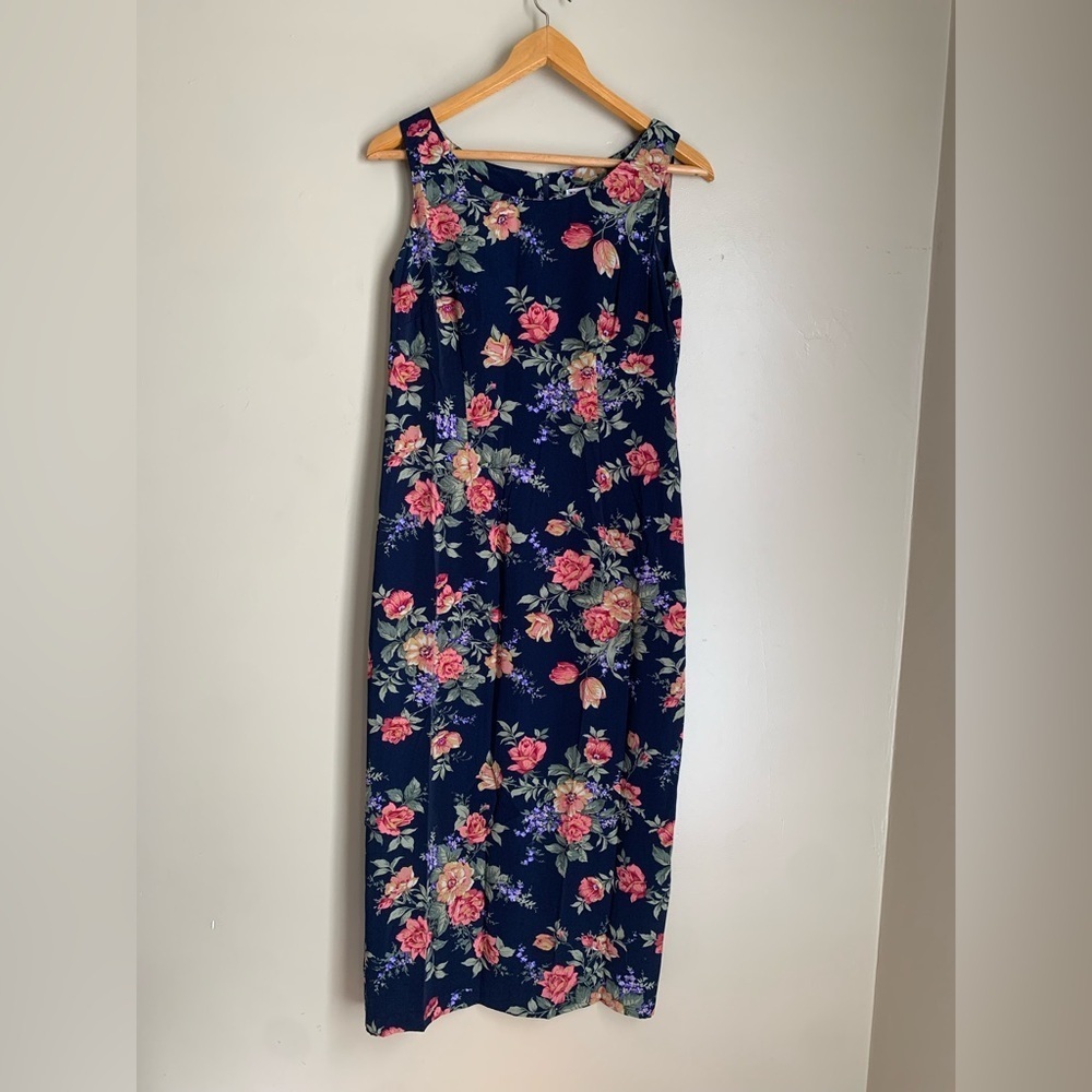 R&K Vintage 90s  Floral Romantic Midi Dress Boho Hippie Sundress Cottagecore